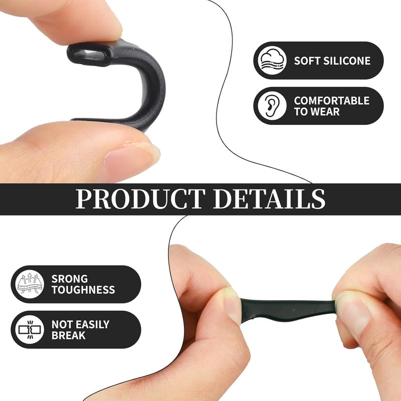 Rindion 24 Pairs Glasses Ear Grip, Silicone Ear Hooks For Glasses With Storage Box for Sports and Work - Image 3